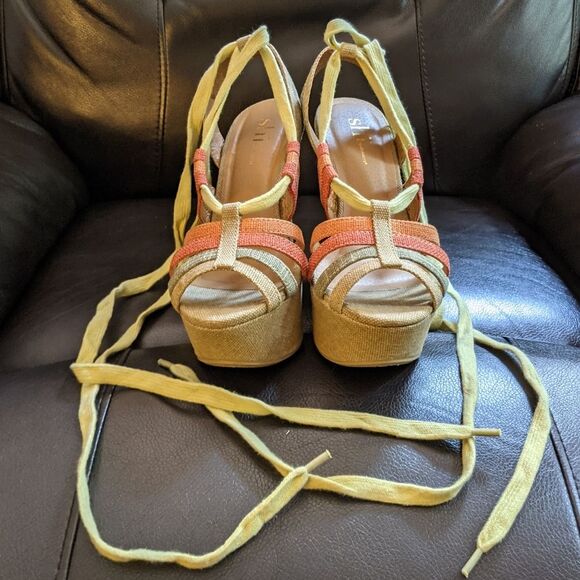 Shi Journeys Missile Multi Strappy Boho Tall Wedge - Picture 3 of 15